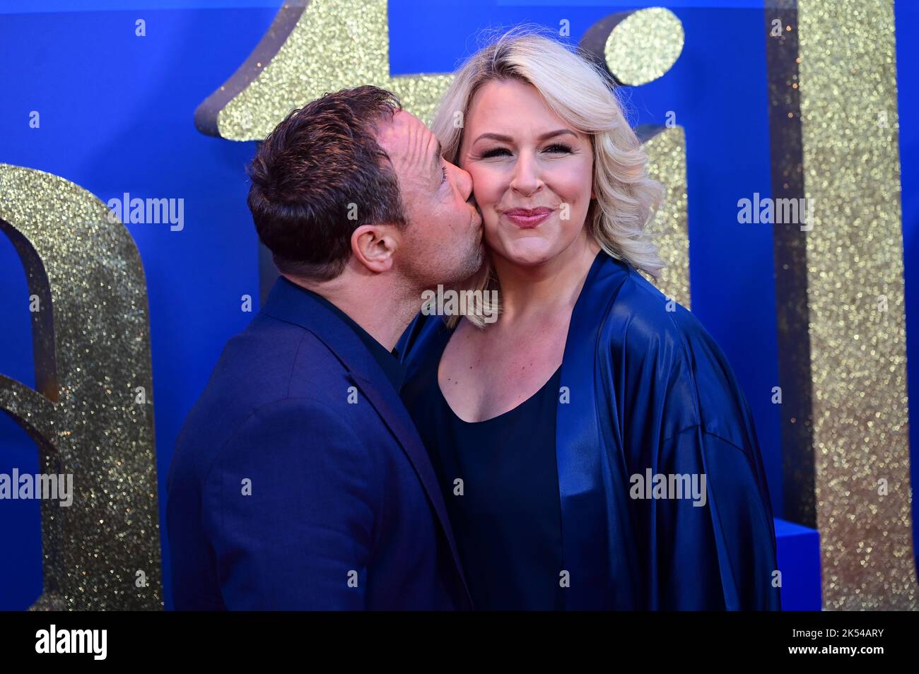 London, UK , 05/10/2022, Stephen Graham and Hannah Walters Arrive at the Cast and filmmakers attend the BFI London Film Festival press conference for Roald Dahl’s Matilda The Musical, released by Sony Pictures in cinemas across the UK & Ireland on November 25th -  5th October 2022, London, UK. Stock Photo