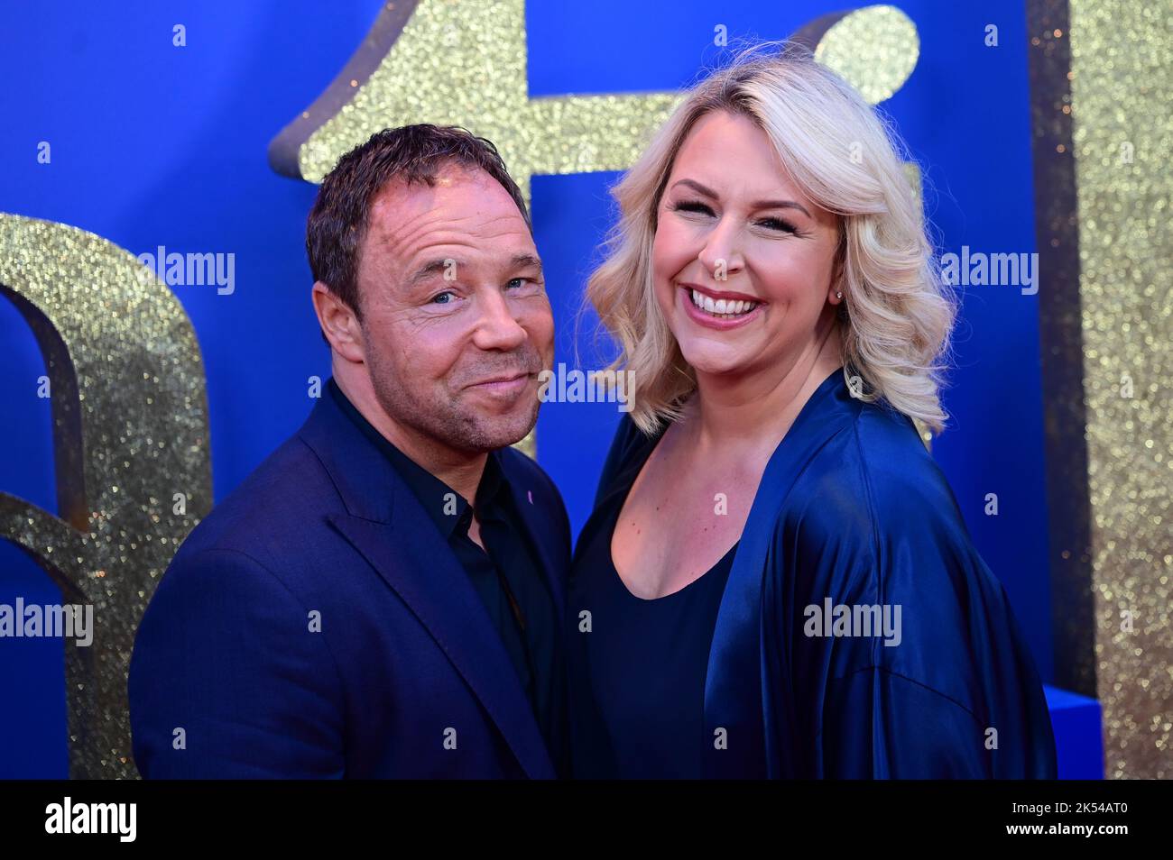 London, UK , 05/10/2022, Stephen Graham and Hannah Walters Arrive at the Cast and filmmakers attend the BFI London Film Festival press conference for Roald Dahl’s Matilda The Musical, released by Sony Pictures in cinemas across the UK & Ireland on November 25th -  5th October 2022, London, UK. Stock Photo