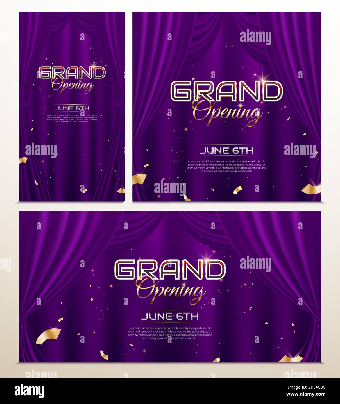 Stylish grand opening ceremony card design Vector Image