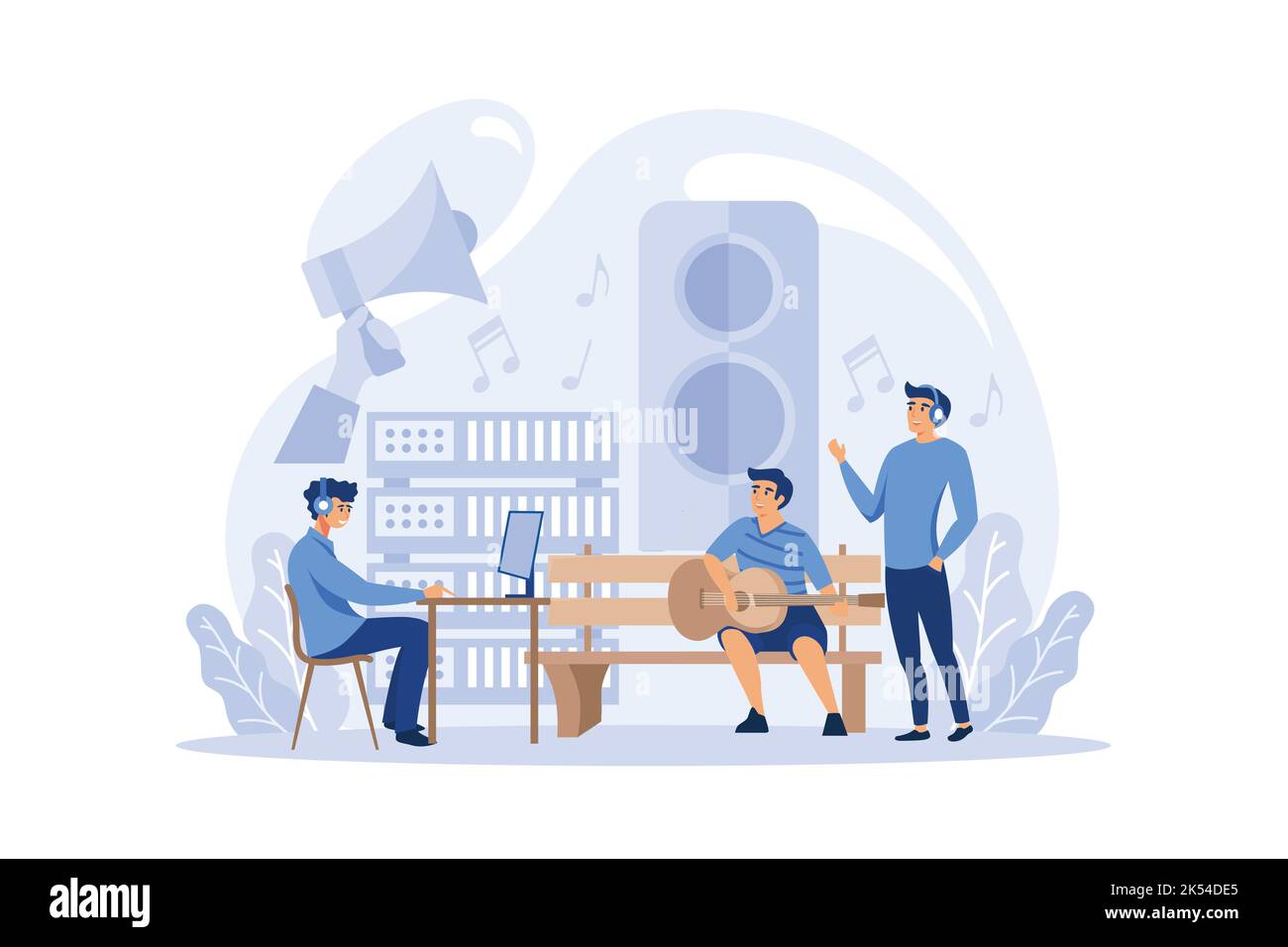 Sound engineer concept. Music production industry, sound recording with