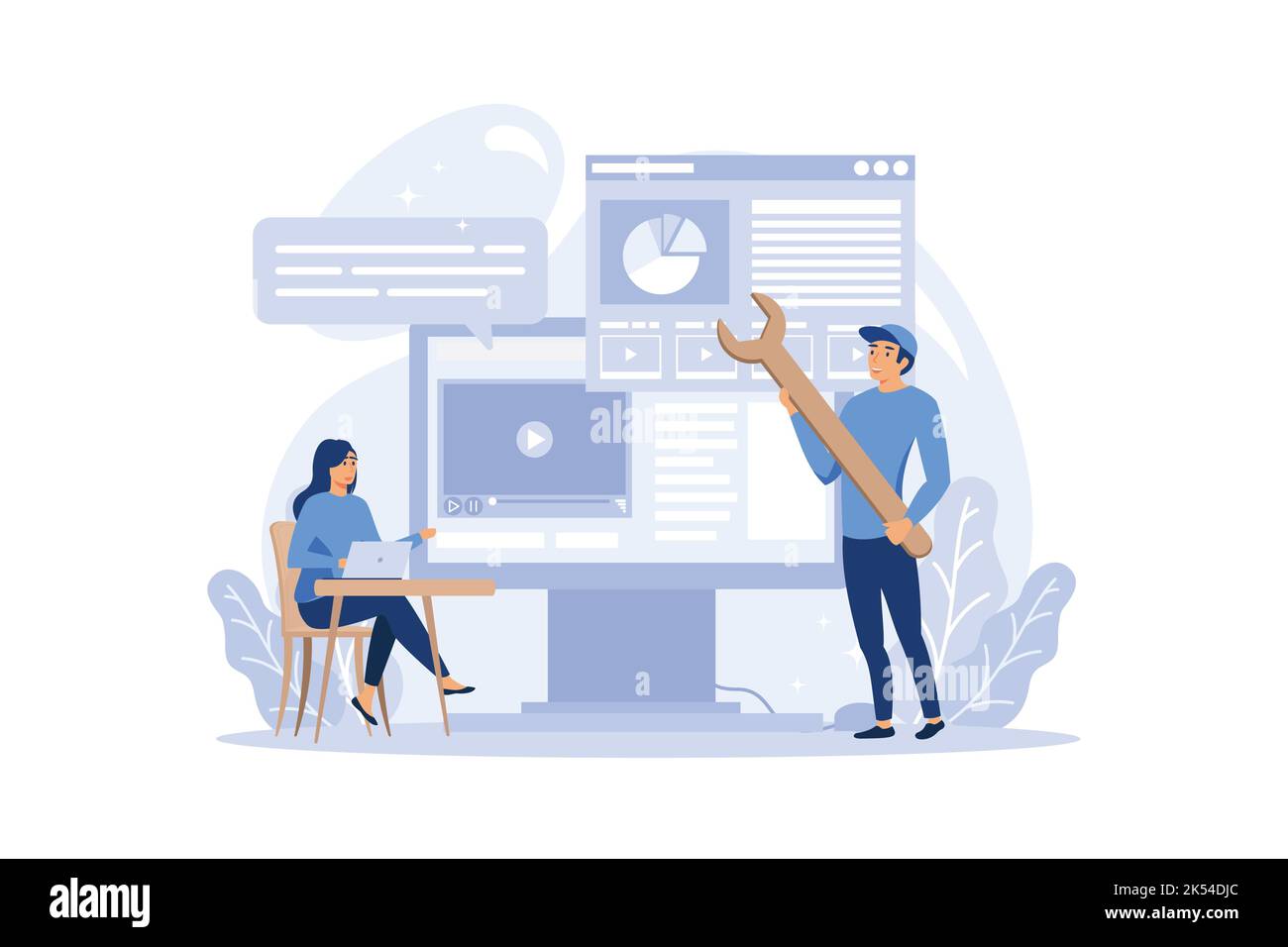 UX UI designer online service or platform set. App interface