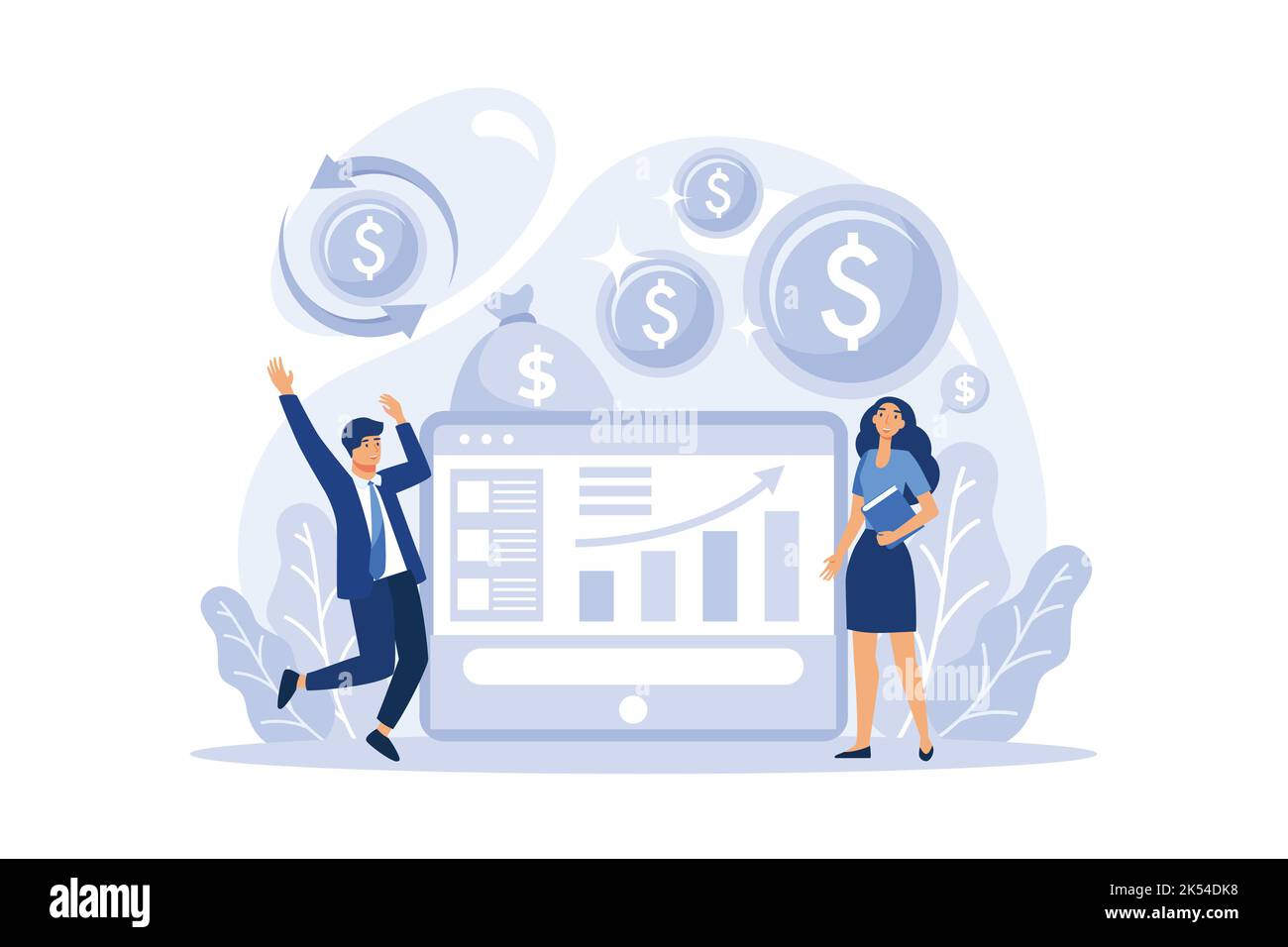 Economist concept. Professional scientist studying economics and money