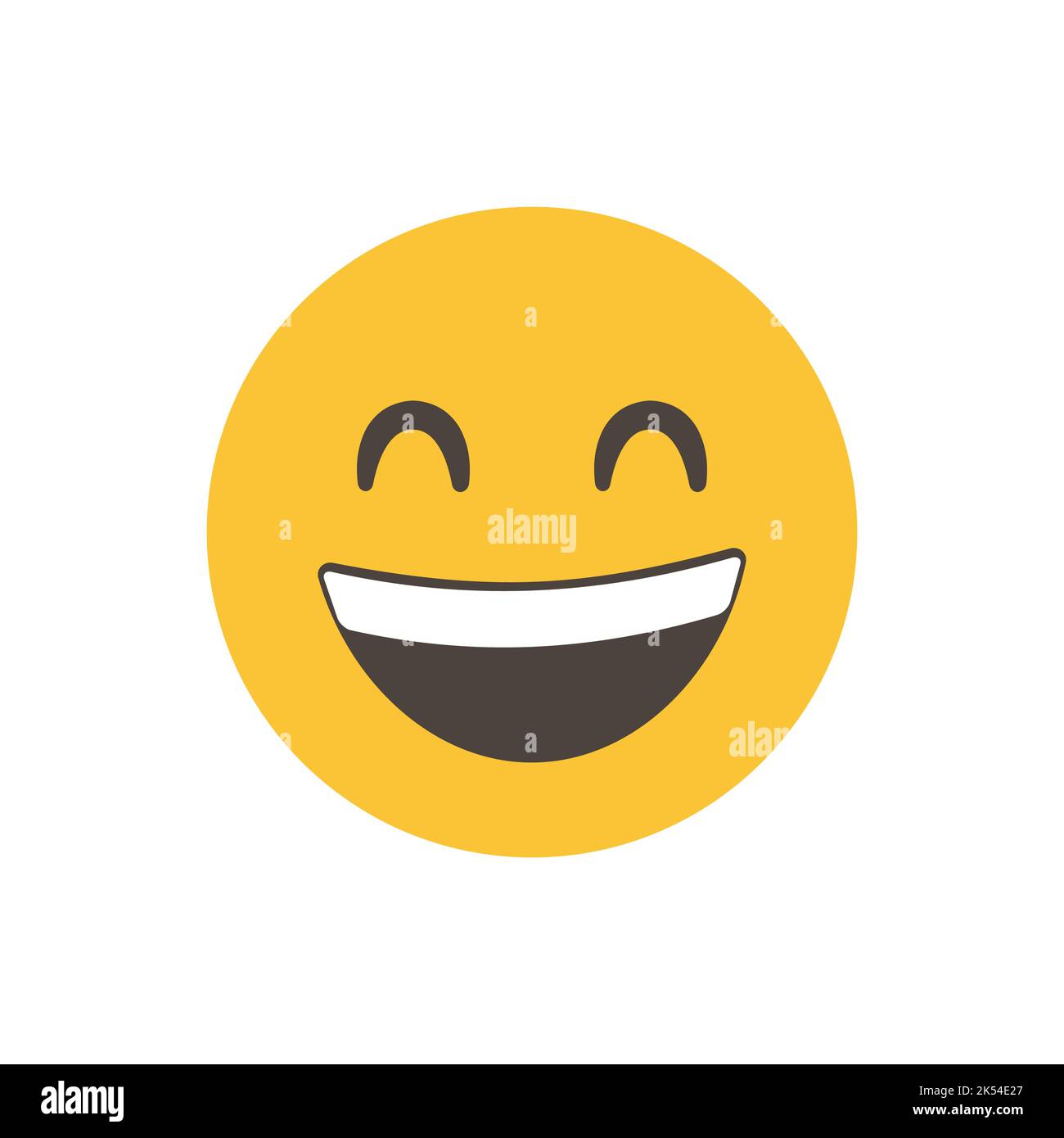 Grinning face with smiling eyes, happy face, smiley face. 3D stylized