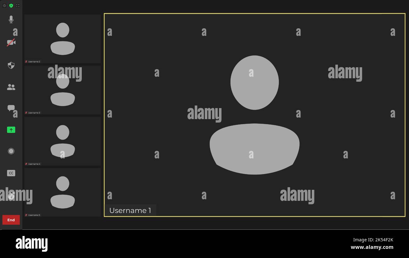 Template video conference user interface. Video calls window overlay ...