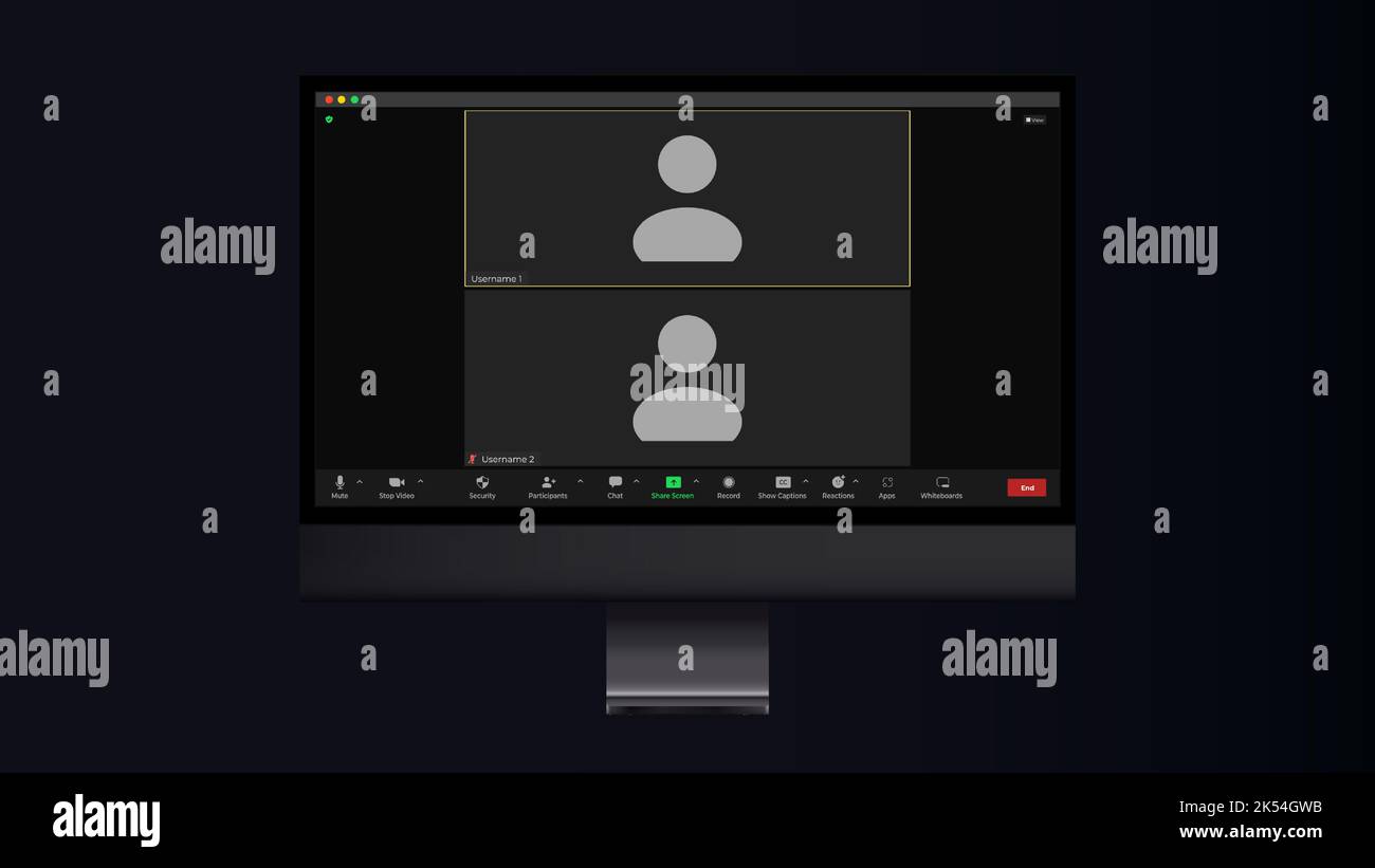 Online video call interface template with user icon. Application for ...