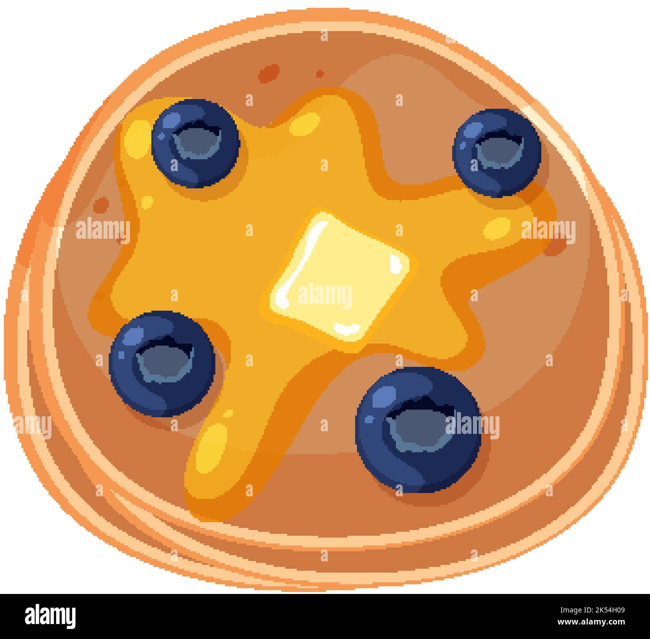 Top view of blueberry pancake illustration Stock Vector Image & Art Alamy
