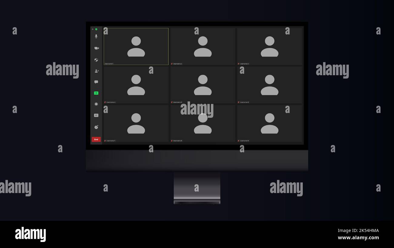 Video Call In Computer Team network on computer window Stock Vector Images - Alamy