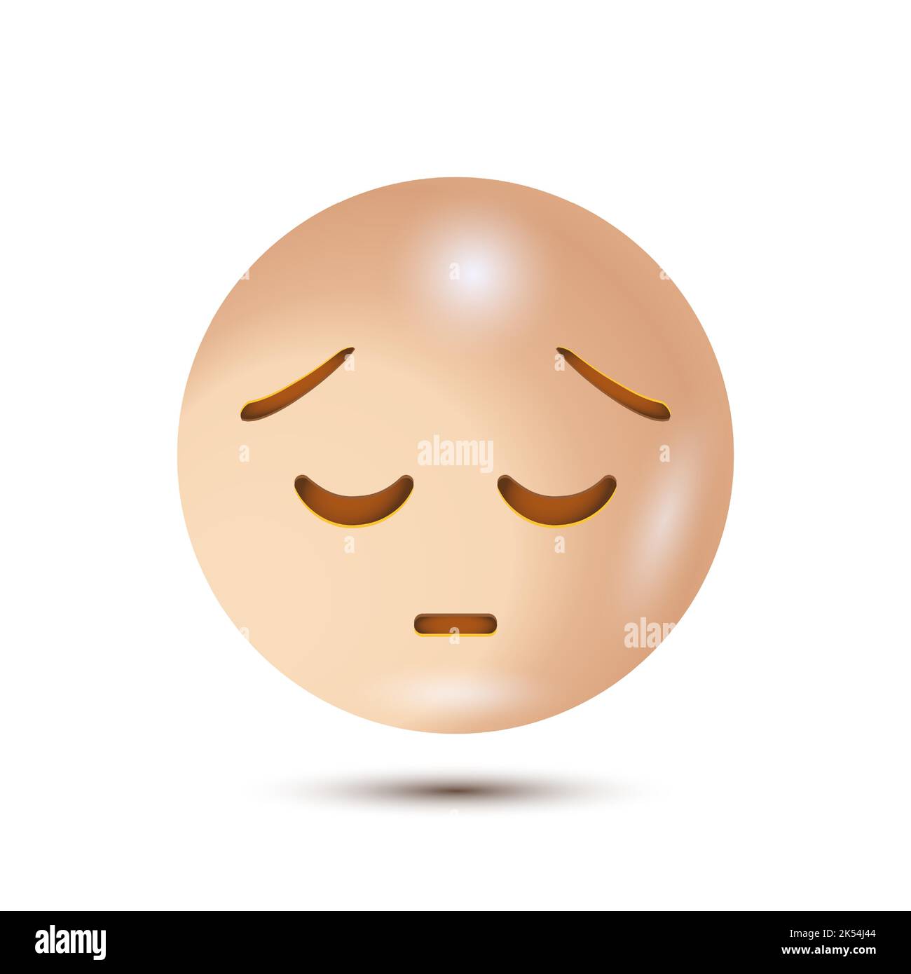 Sad, sad face, sorrowful. 3D stylized vector icon. realistic emoticon ...