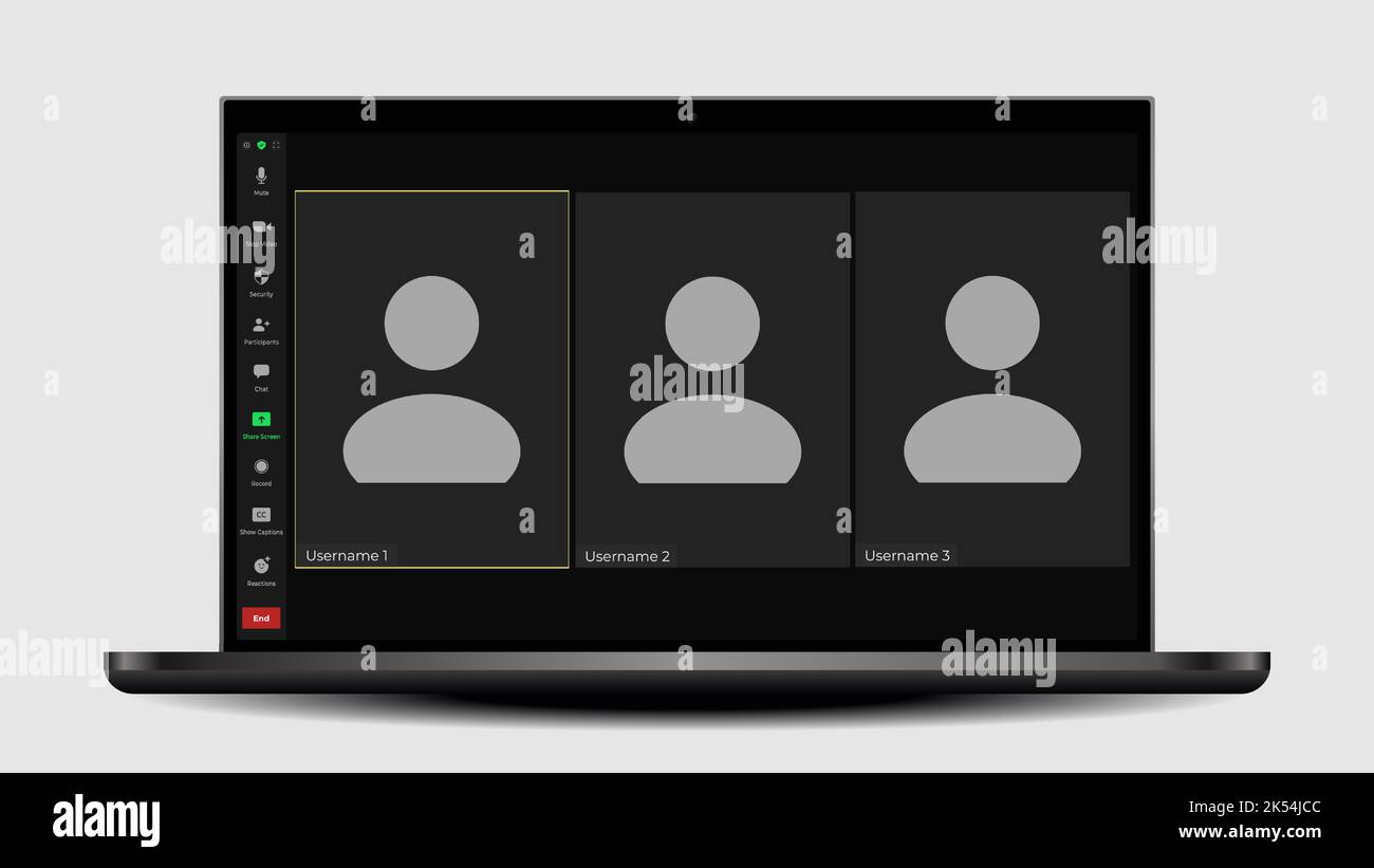 Template video conference user interface. Application for calls ...