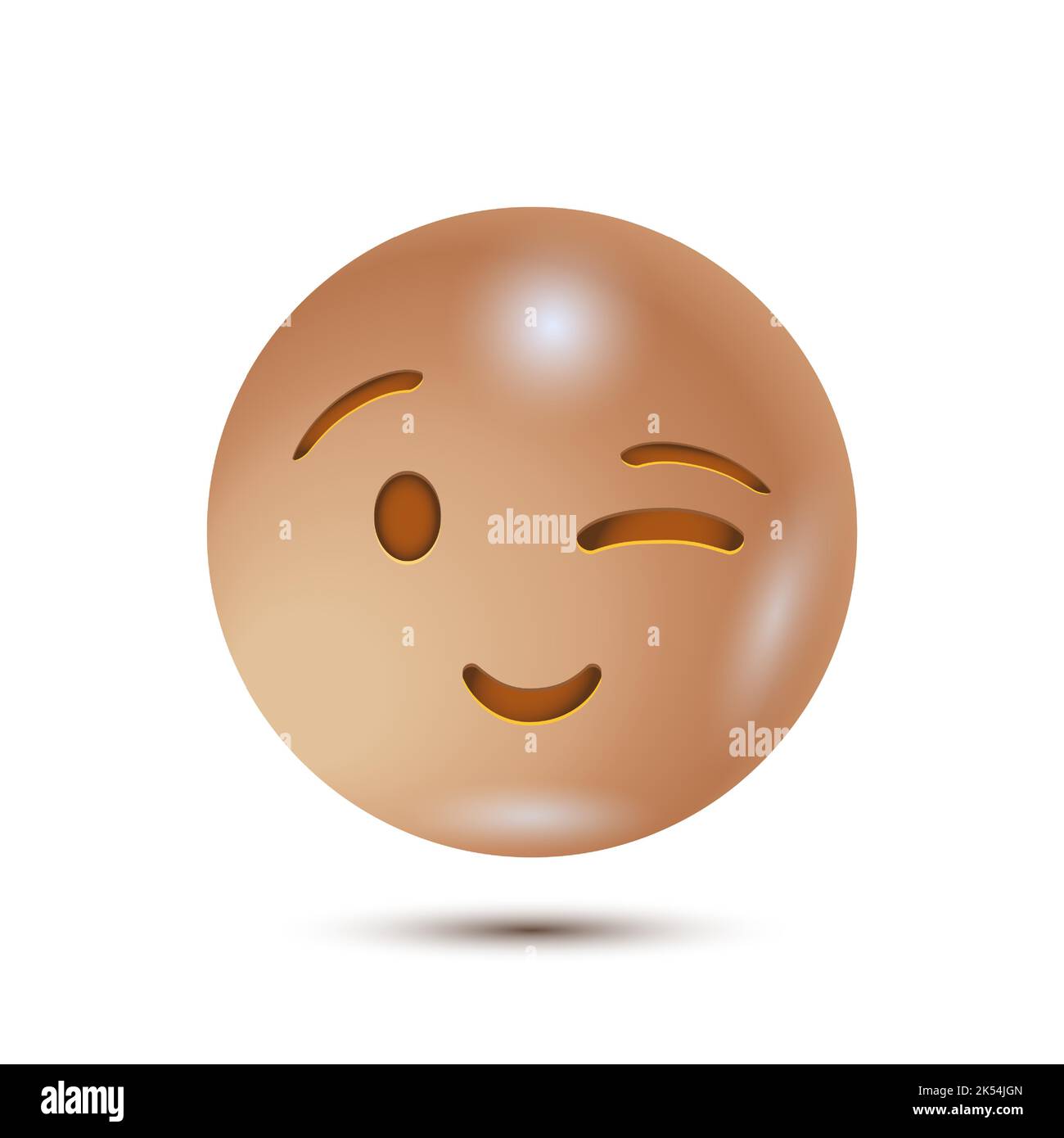 Winky face signals a joke or a hidden meaning. funny yellow emoticon. smiling emoticon character design. 3D emoticon for web. for emoticon characters Stock Vector