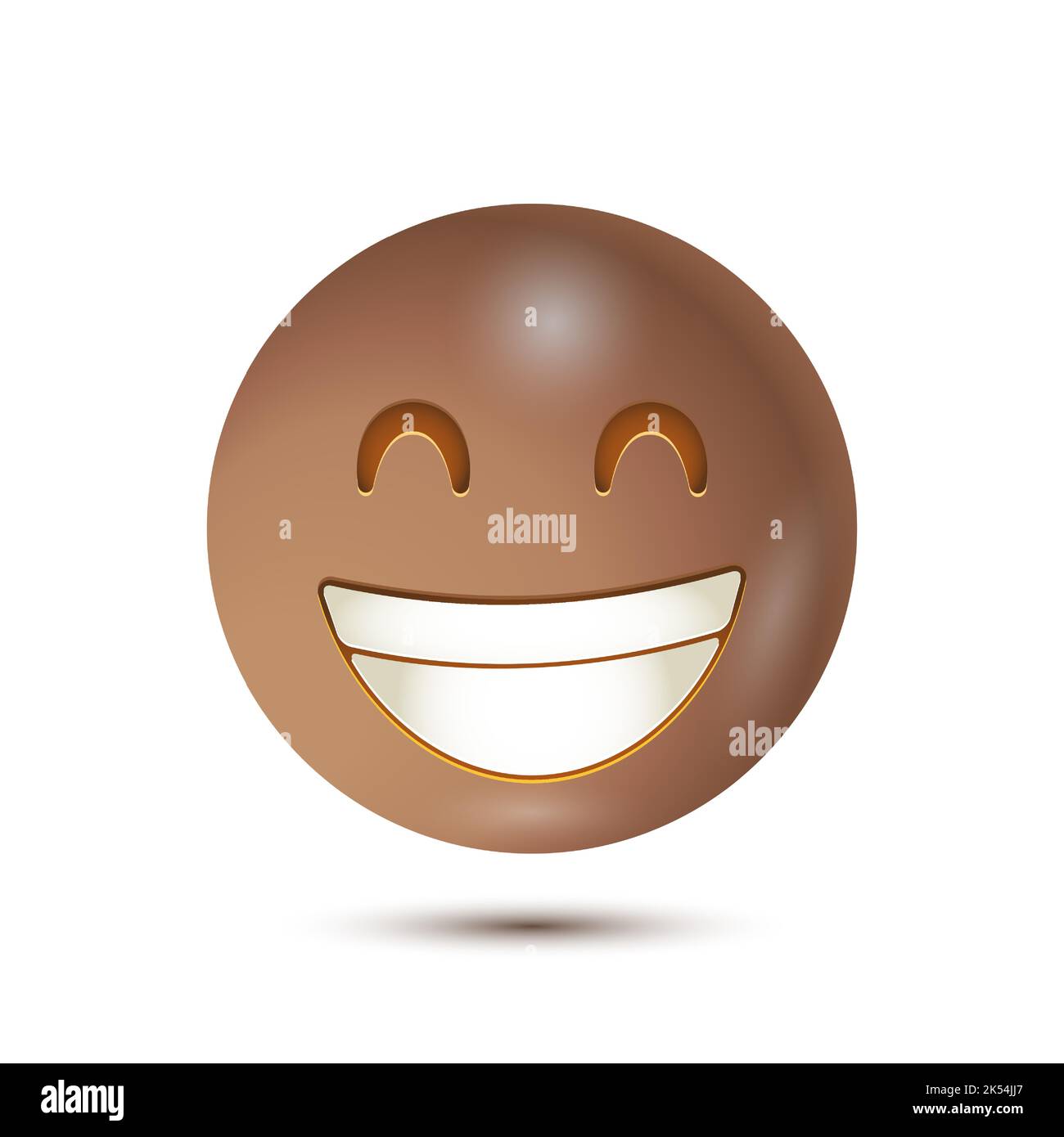 Grin, Beaming face with smiley eyes, cheesy face. Vector illustration ...