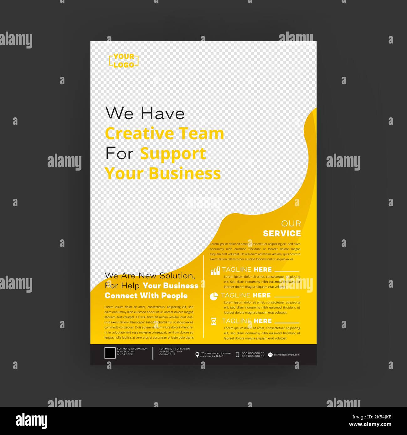 stock creative flayer yellow gradient color for promotion vector Stock Vector