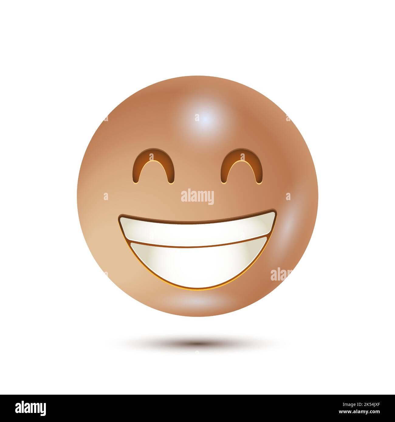 Grin, Beaming face with smiley eyes, cheesy face. 3D stylized vector ...