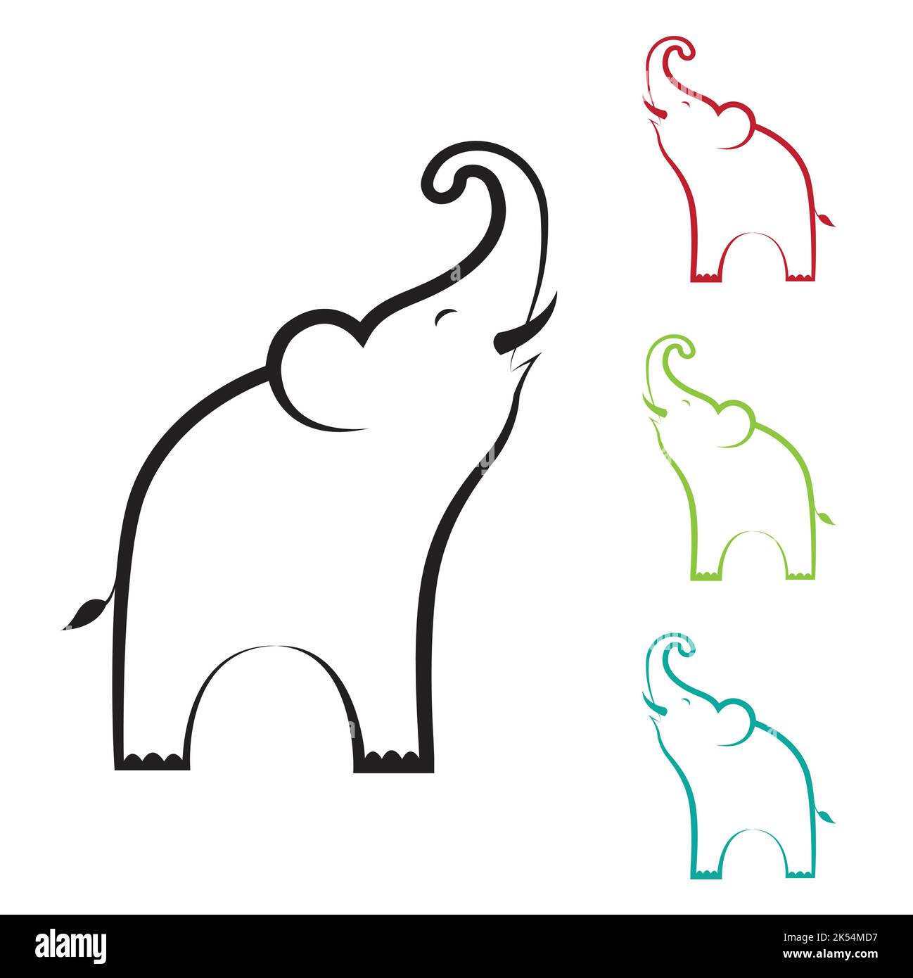 Vector image of an elephant design on white background. Vector. Easy ...