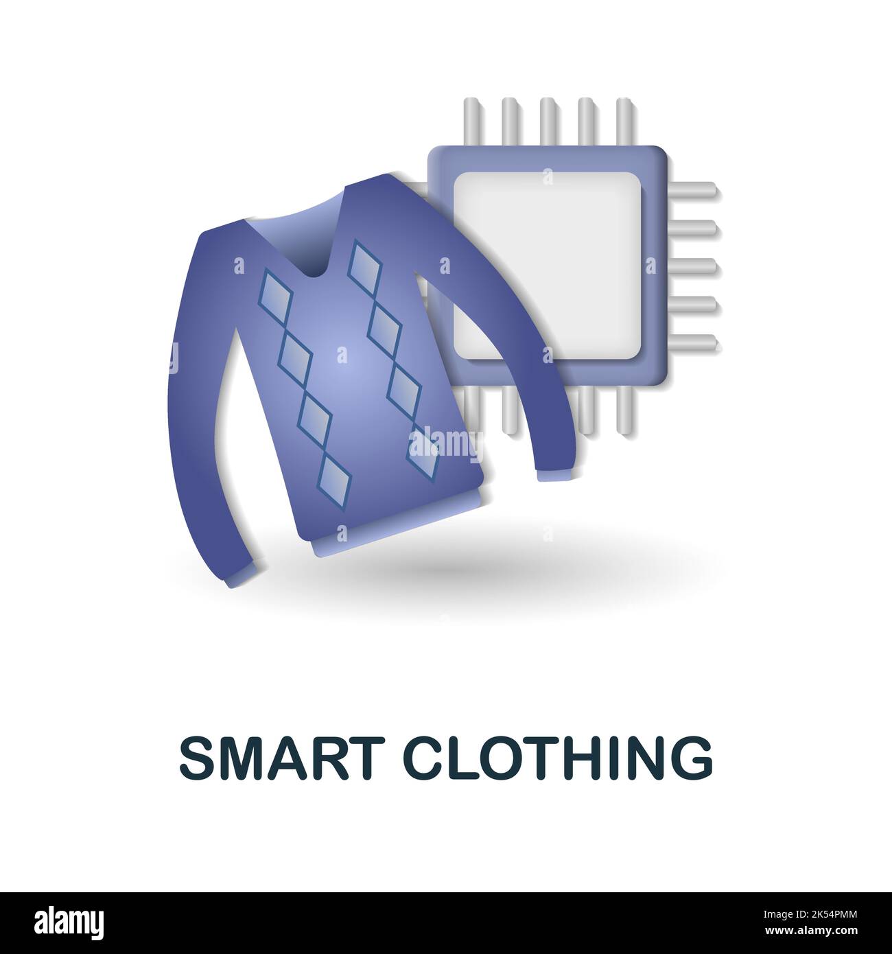 Smart Clothing icon. 3d illustration from future technology collection. Creative Smart Clothing 3d icon for web design, templates, infographics and Stock Vector
