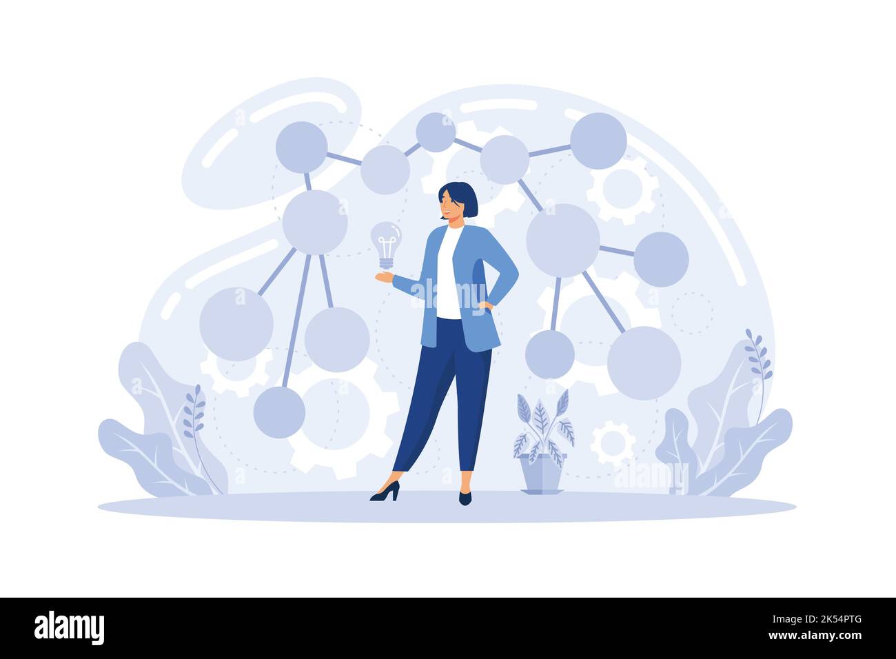 Creative thinking abstract concept vector illustration. Startup accelerator, team brainstorming