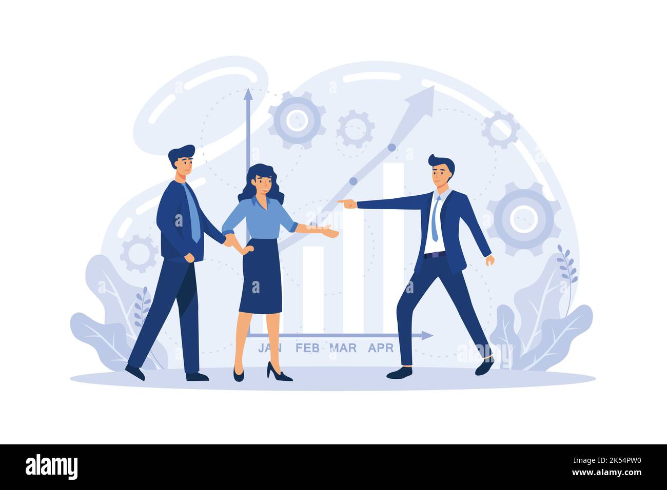 Employee performance evaluation. Fellow workers assessment concept