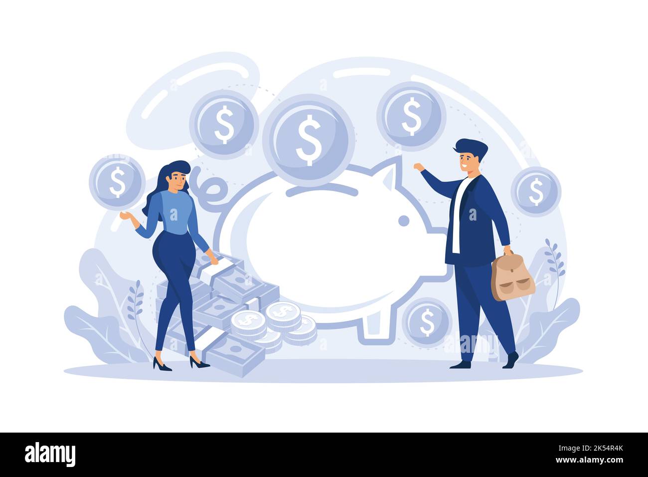 Crowdfunding. Cooperation and teamwork abstract concept. Stock Vector