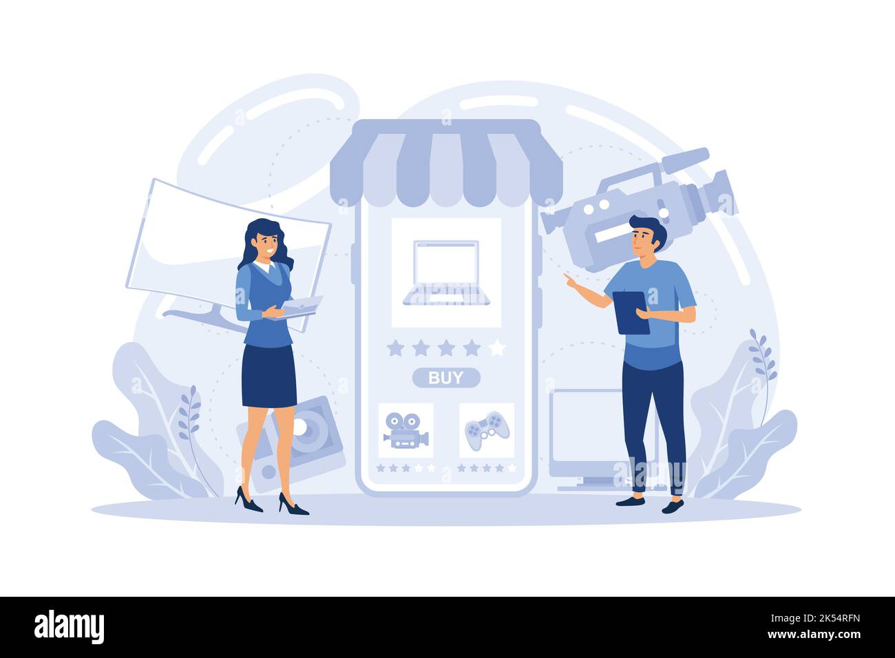 Online computer store flat vector illustration stock vector image art