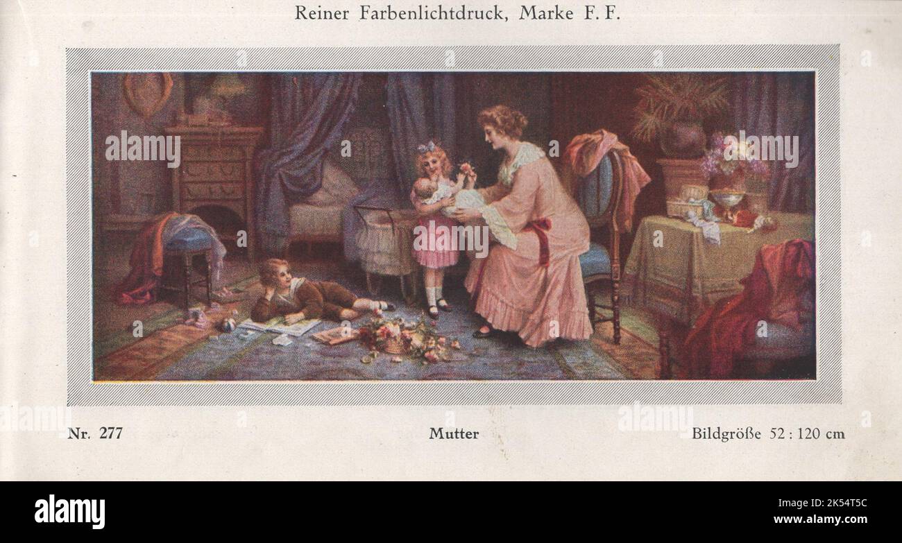 Reiner Farbenlichtdruck, Marke F. F. Mutter Nr. 277 Bildgröße 52 : 120 cm / Mother , Mom / Stock Photo