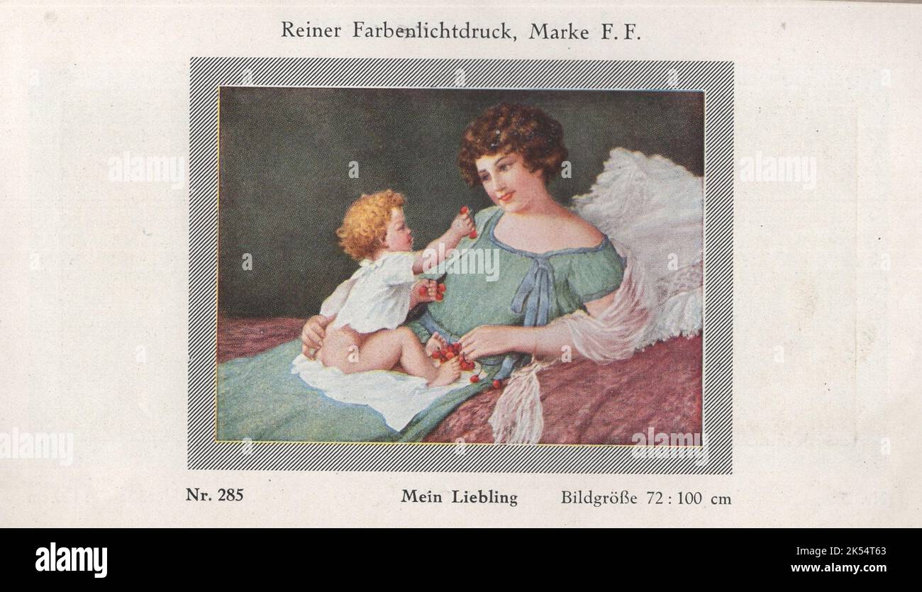 Reiner Farbenlichtdruck, Marke F. F. Mein liebling Nr. 285  Bildgröße 52 : 120 cm / My darling / Stock Photo