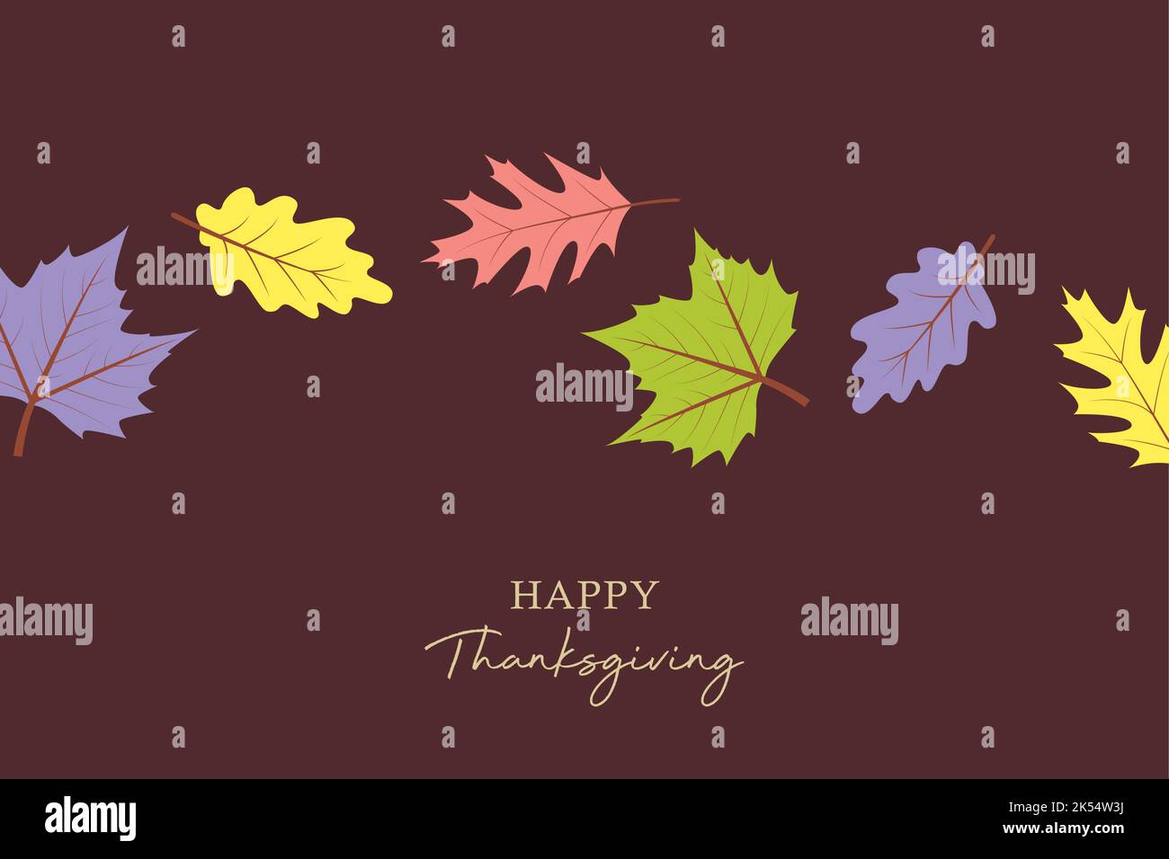 happy thanksgiving greeting card with autumn leaves Stock Vector Image ...