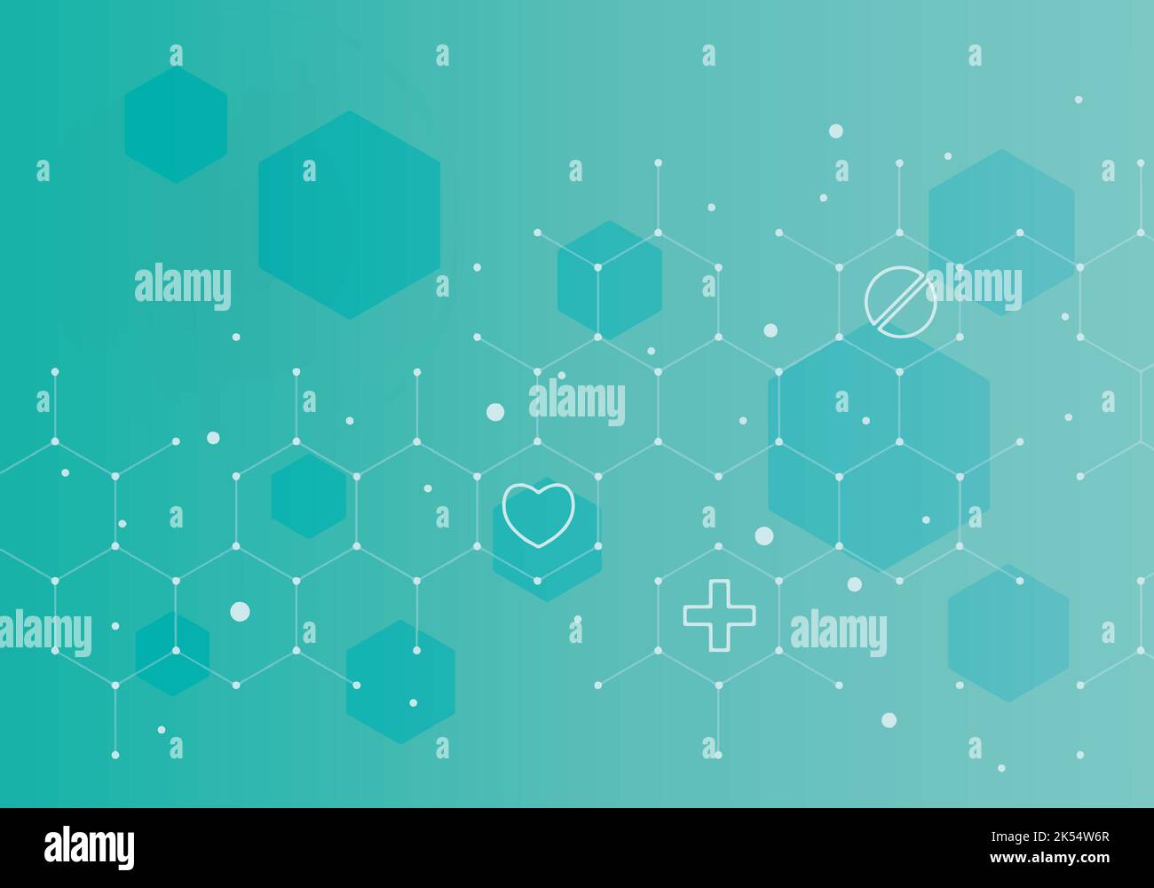 medical background with elements in honeycombs illustration Stock Vector