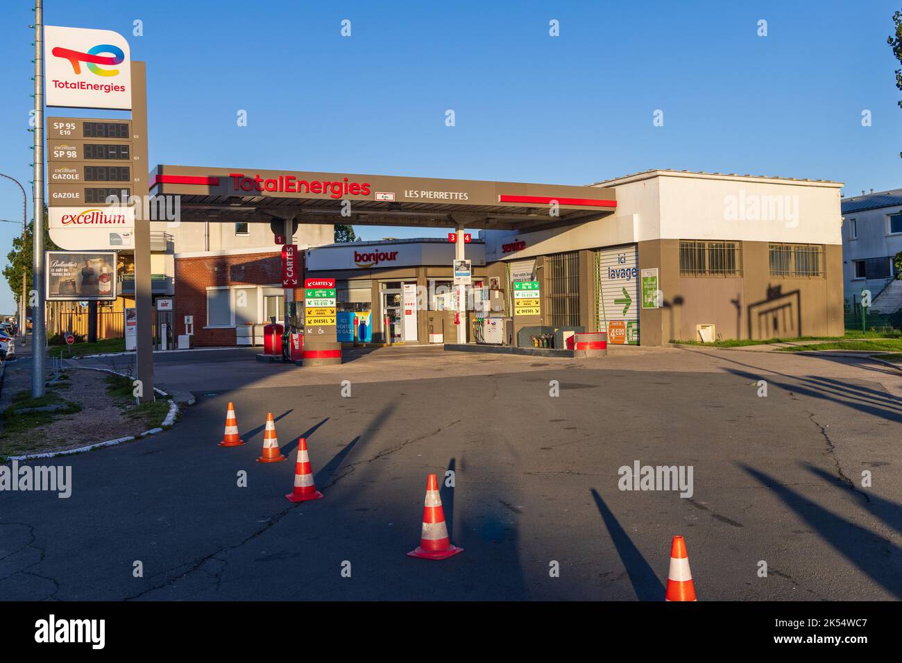 Calais, France October 06, 2022 Totalenergies gas station closed