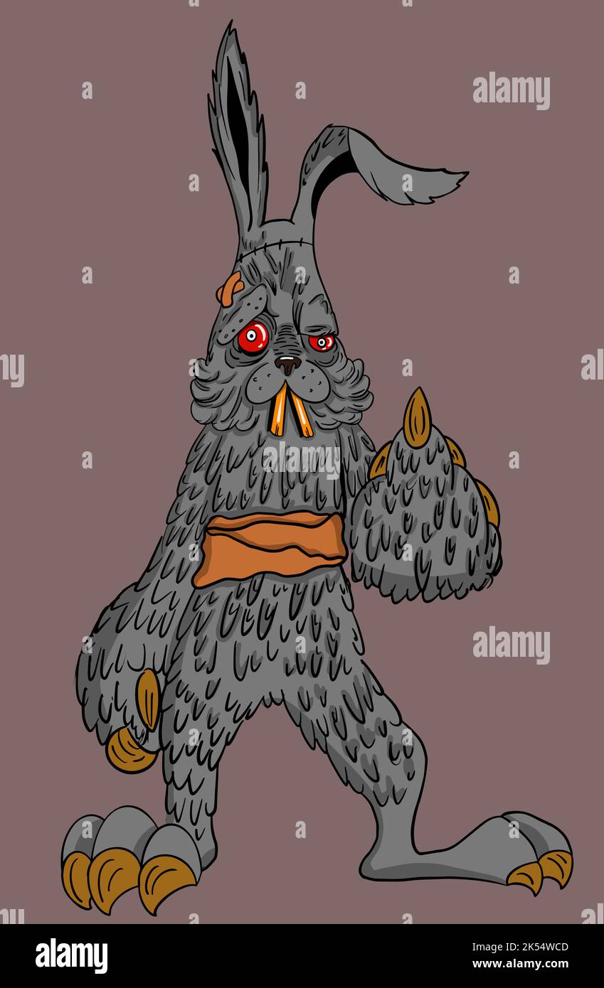 Halloween Stitch Bunny Rabbit Zombie Voodoo Doll Stock Illustration -  Download Image Now - Rabbit - Animal, Evil, Doll - iStock