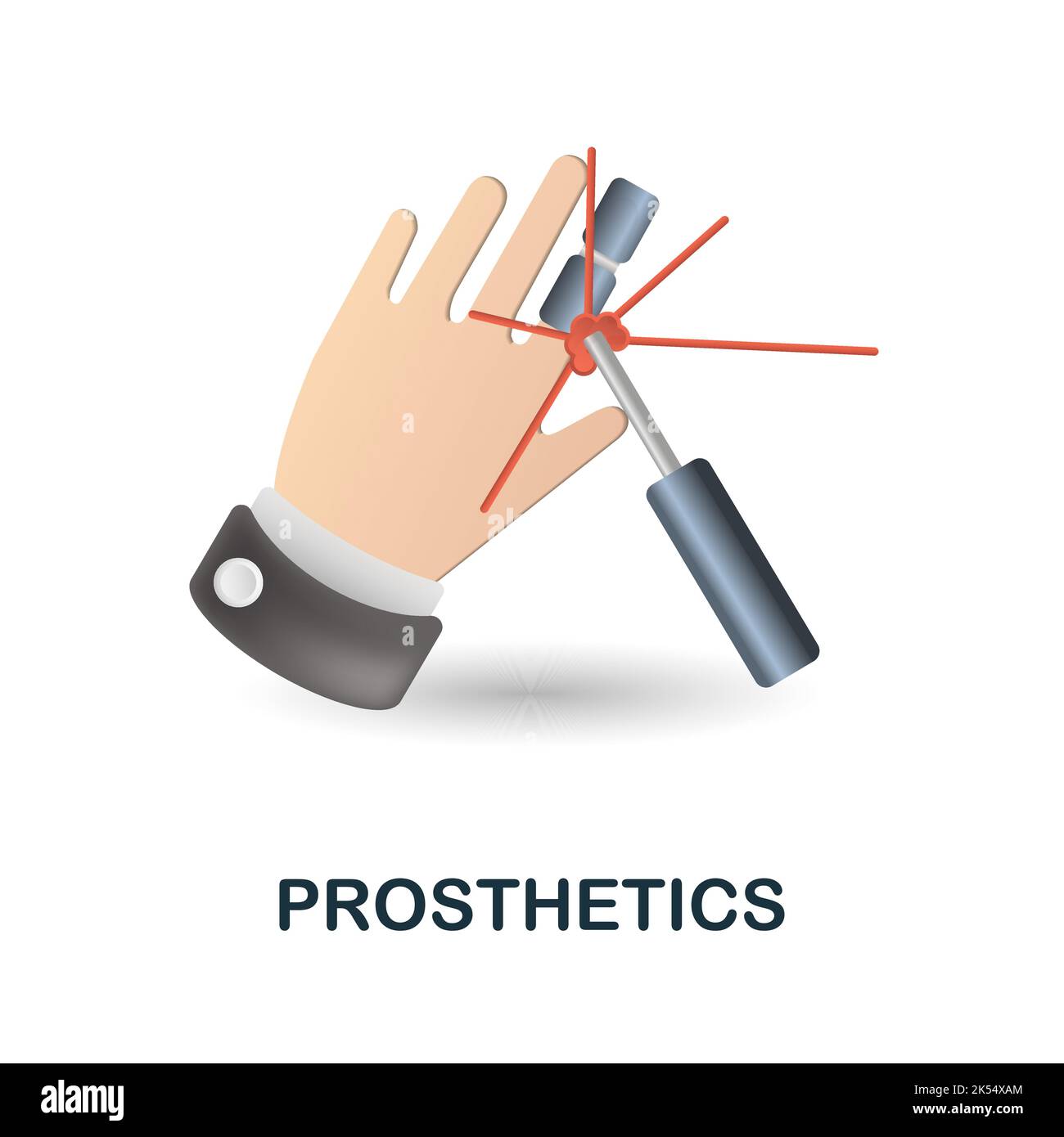 Prosthetics icon. 3d illustration from future technology collection. Creative Prosthetics 3d icon for web design, templates, infographics and more Stock Vector