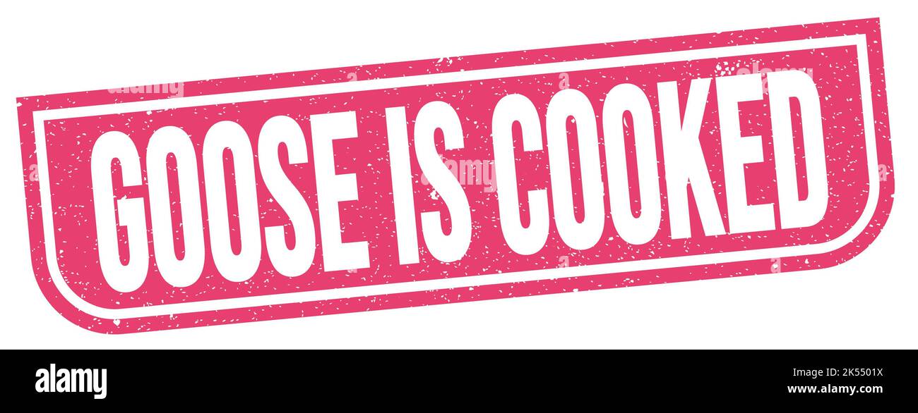 GOOSE IS COOKED text written on pink grungy stamp sign. Stock Photo