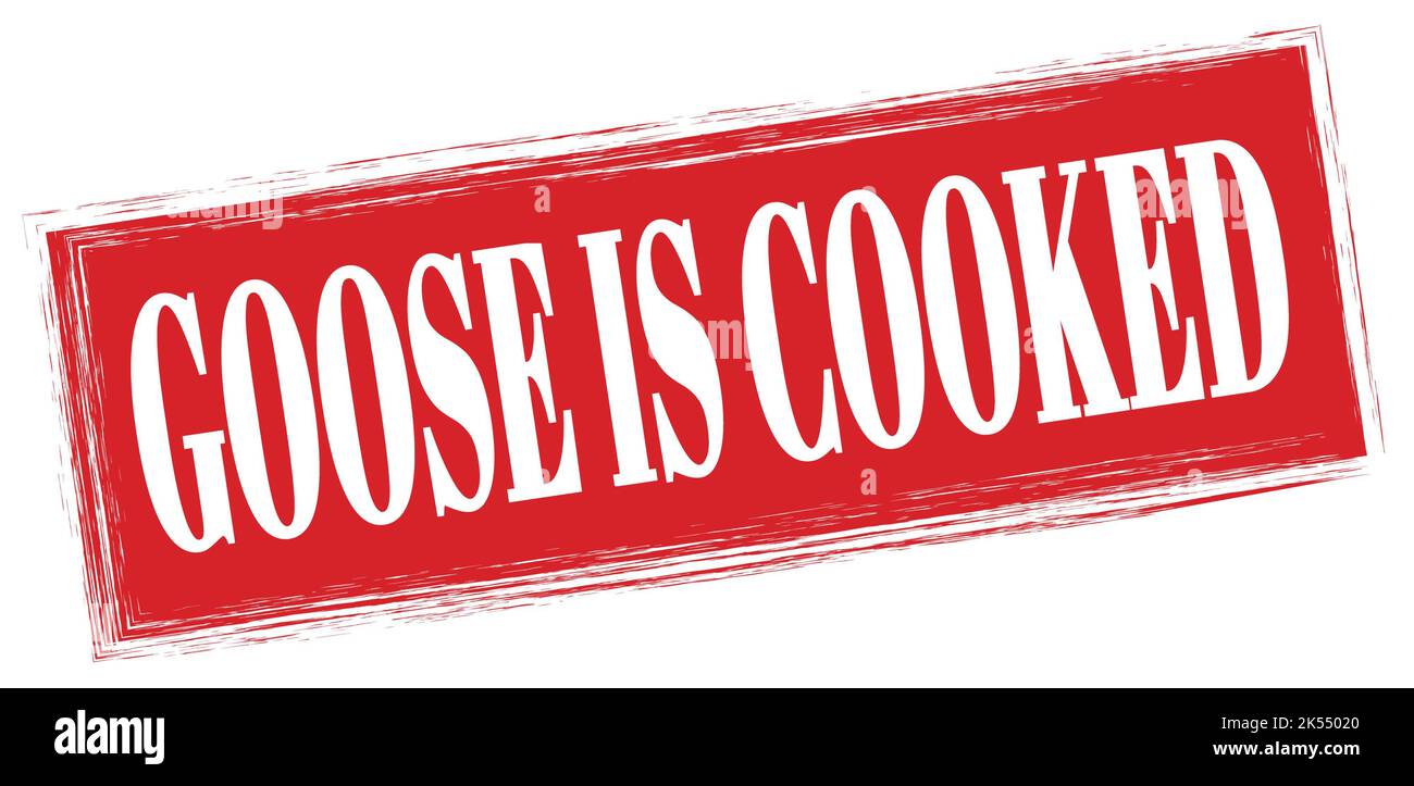 GOOSE IS COOKED text written on red rectangle stamp sign. Stock Photo