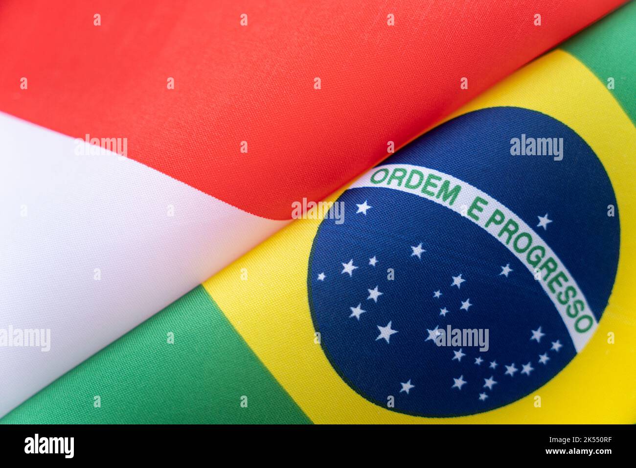 Flags Brazil and indonesia. The concept of international relations