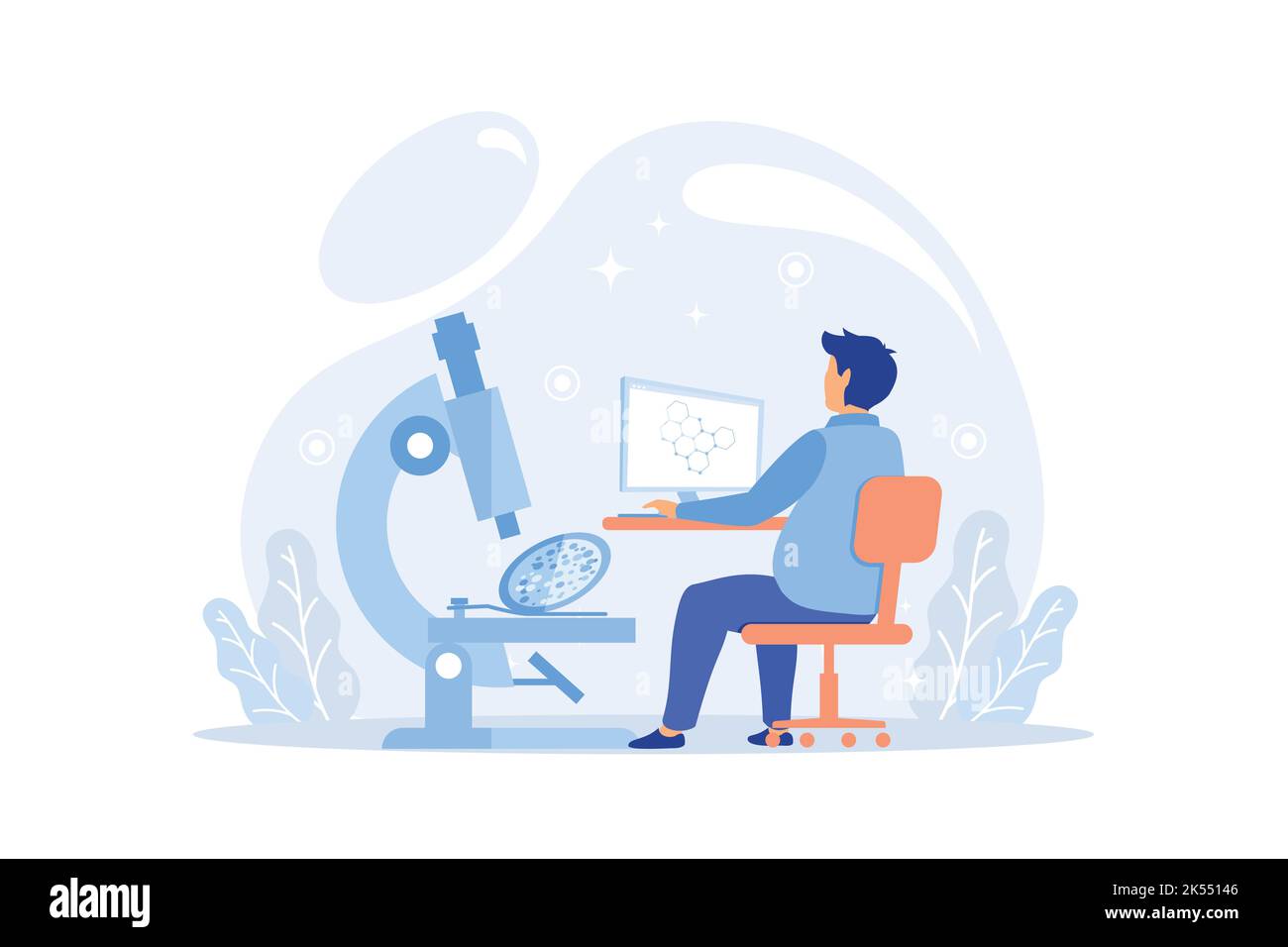 Laboratory diagnostic services. Medical tools. Colored vector illustration in flat style for clinical diagnostics center or lab advertisement. flat ve Stock Vector