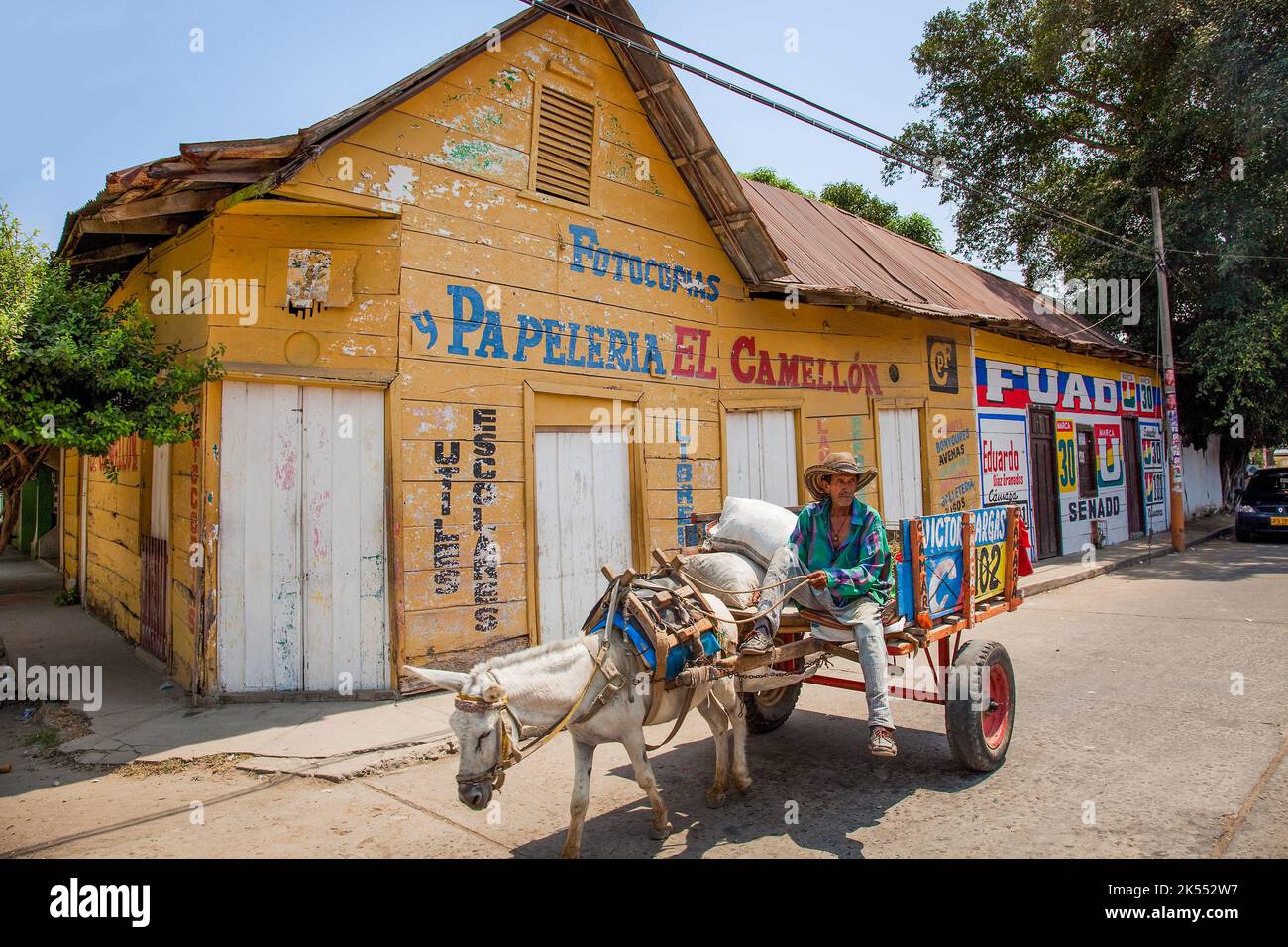 Colombia,Aracataca is the place where writer and Nobel price winner Gabiel Garcia Marquez was born and it illustrates the imagenary place Macondo in h Stock Photo