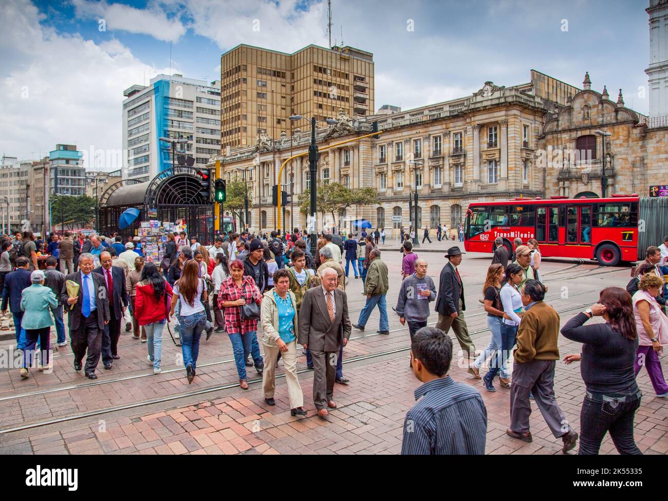 Colombia, Bogota People on the street during lunch time in the center