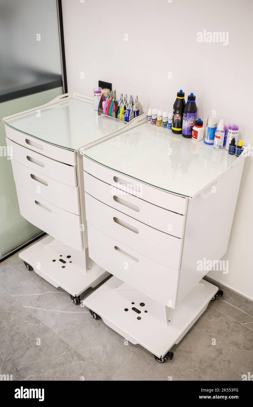 Empty dental cabinet chair medical hi res stock photography and