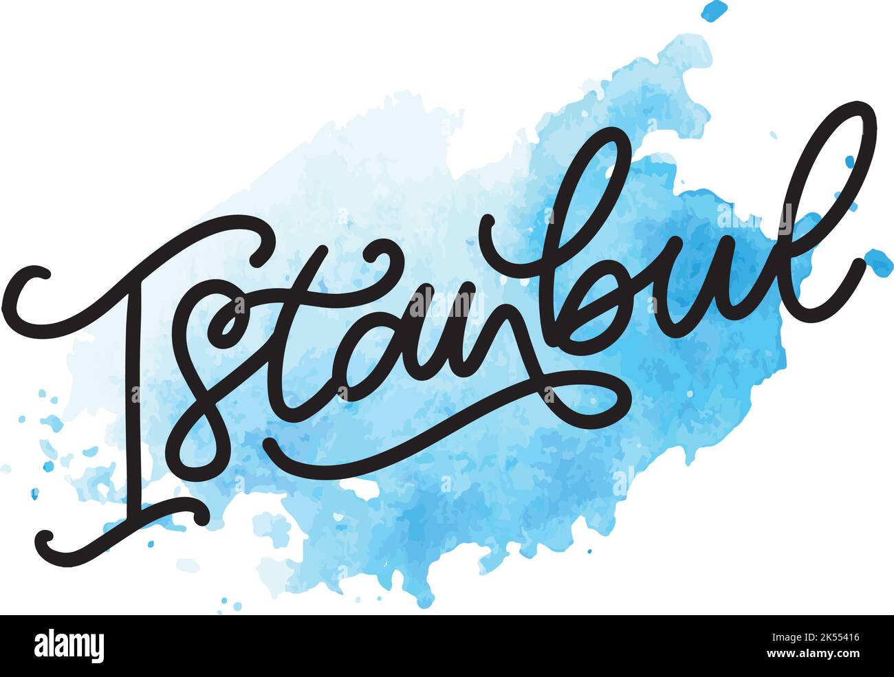 Istanbul. Hand lettering. Vector logo of Istanbul in black color with ...