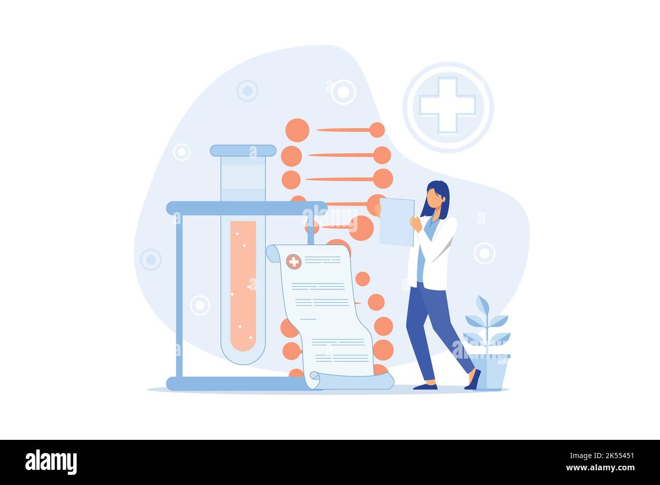 Laboratory diagnostic services. Medical tools. Colored vector illustration in flat style for clinical diagnostics center or lab advertisement. Stock Vector