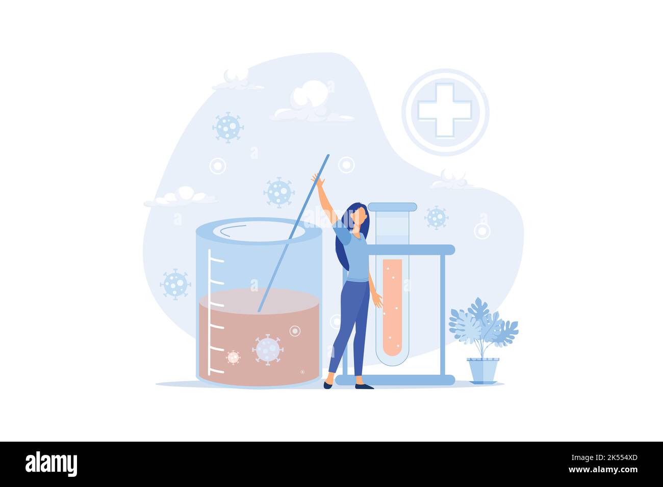 Laboratory diagnostic services. Medical tools. Colored vector illustration in flat style for clinical diagnostics center or lab advertisement. Stock Vector