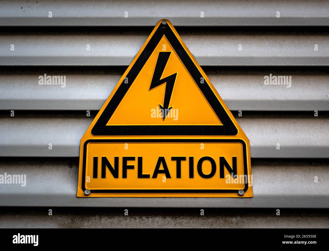 Inflation - warning sign Stock Photo