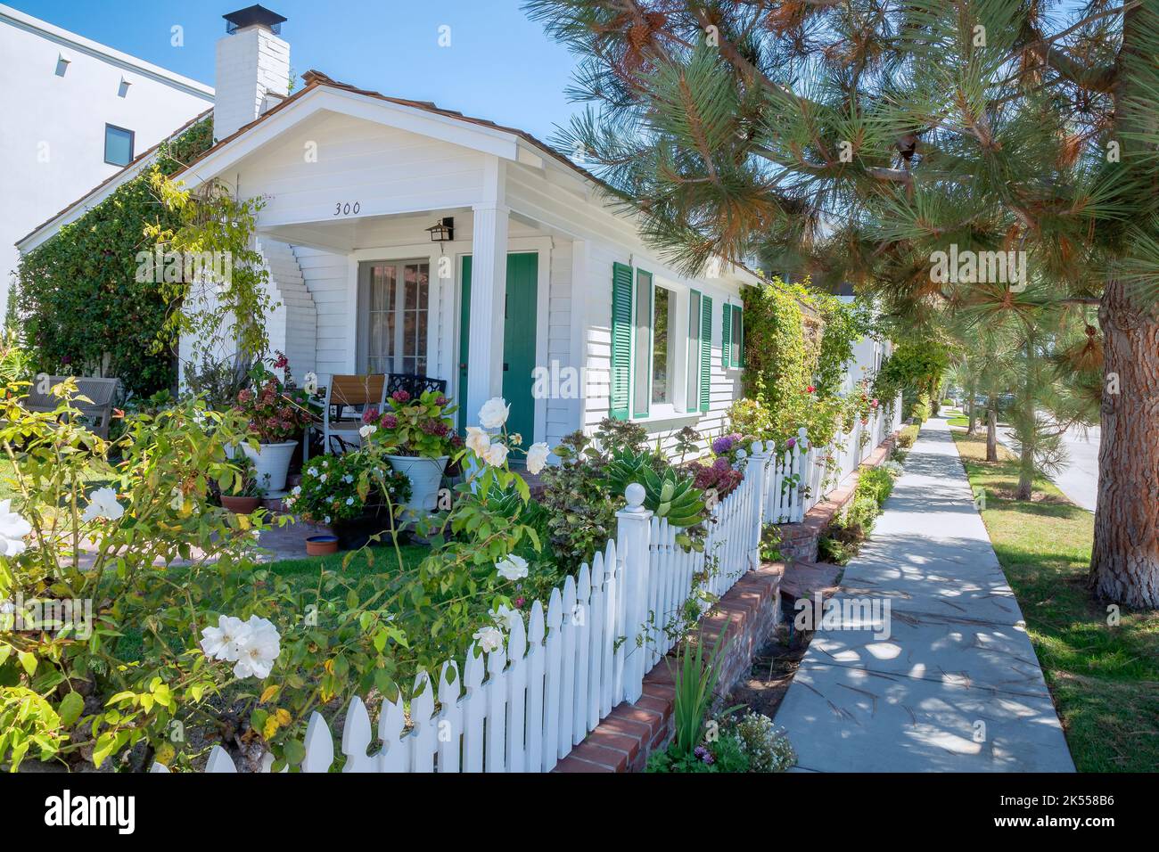 Charming cottage house in Newport Beach, California Stock Photo