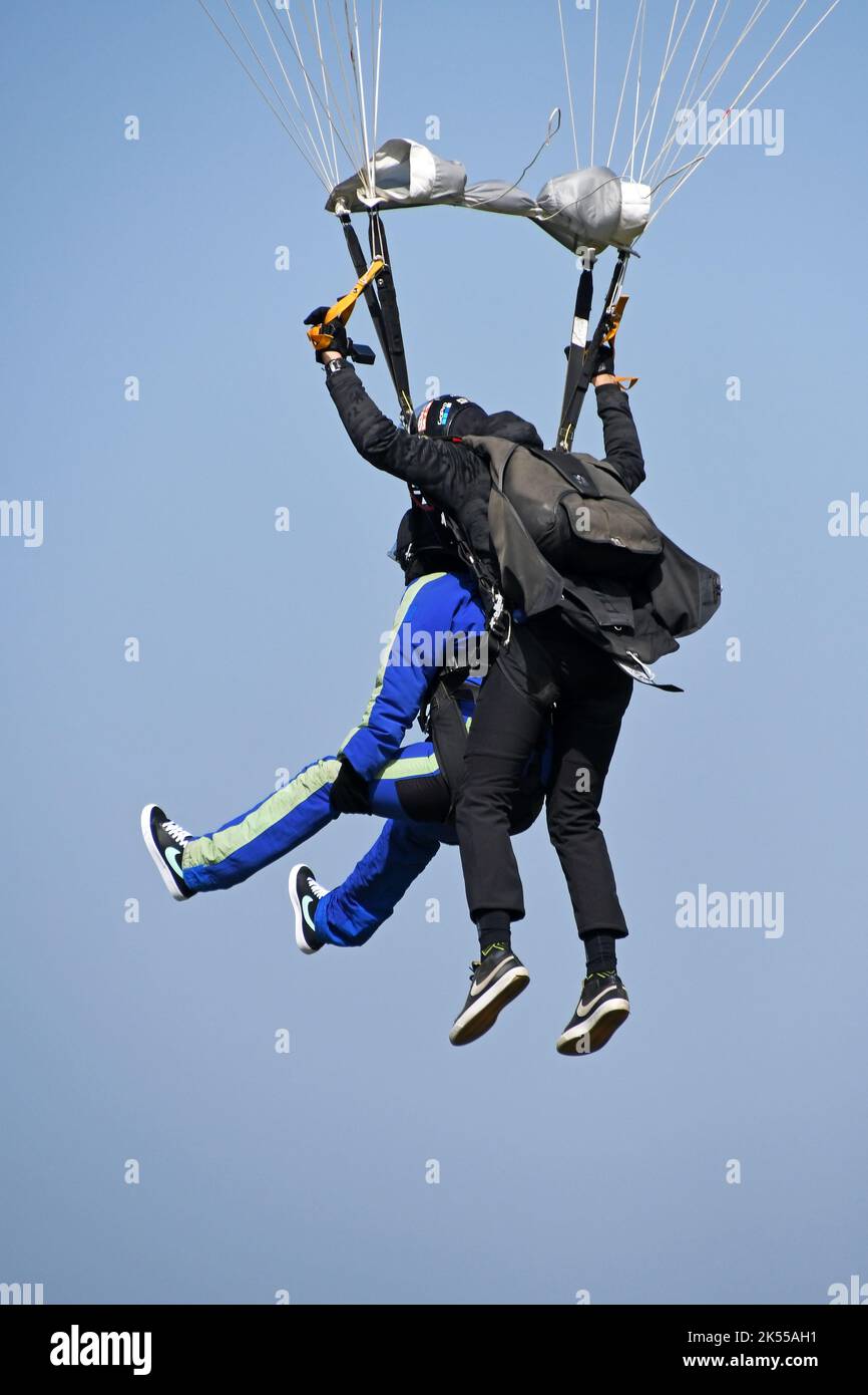 Skydiving Tandem Stock Photo