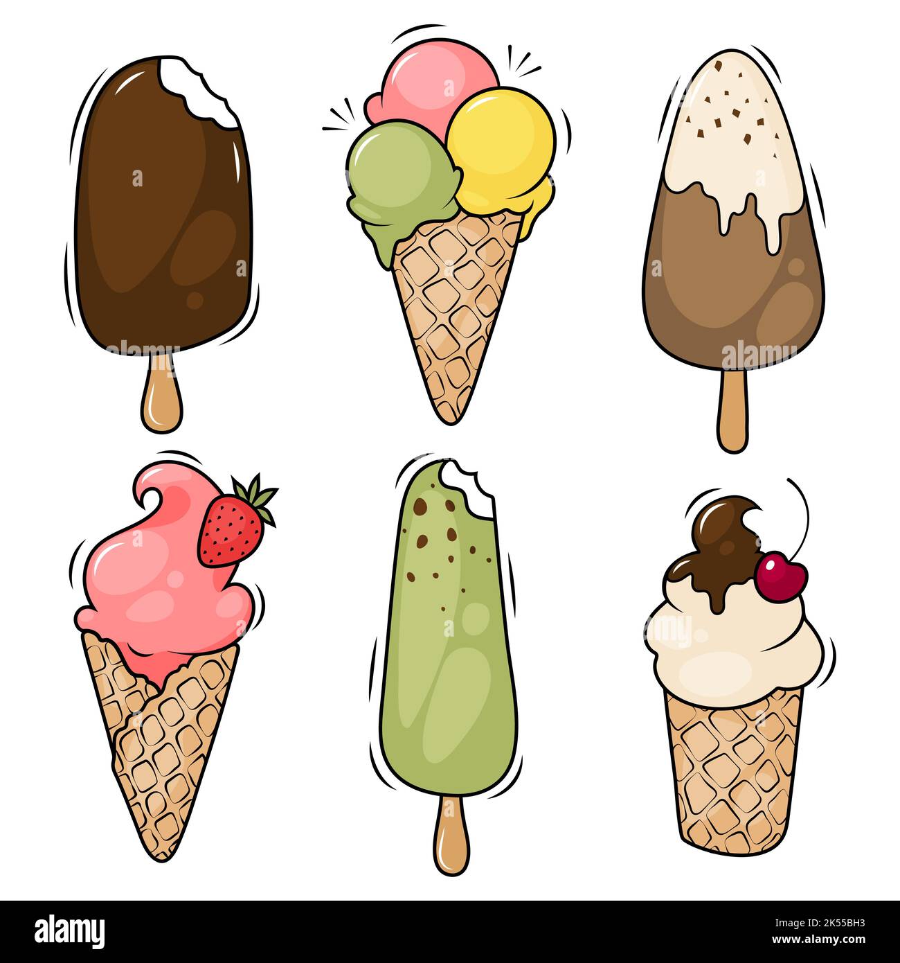 Cartoon ice cream vector collection Stock Vector Image & Art - Alamy