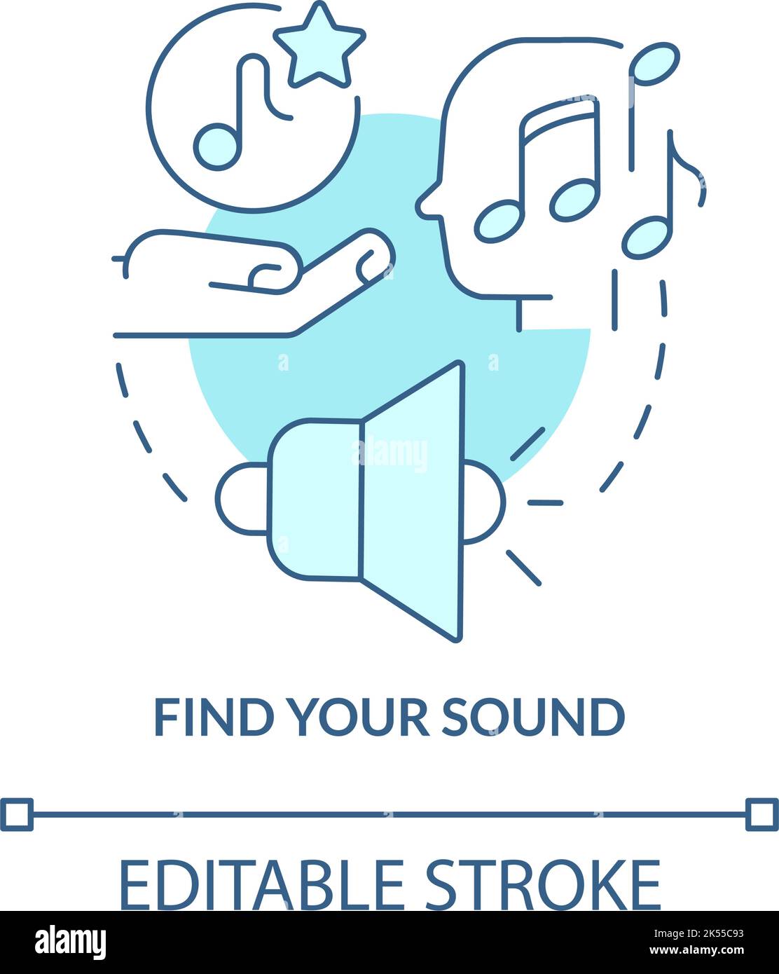 Find your sound turquoise concept icon Stock Vector