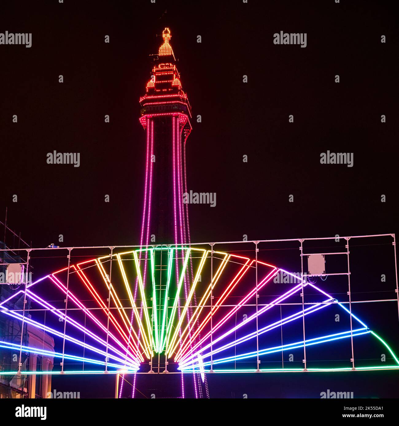 Blackpool Tower during the annual illumination 2022 Stock Photo