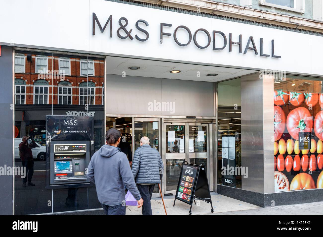 Marks and Spencer food hall in Camden High Street, London, UK Stock Photo