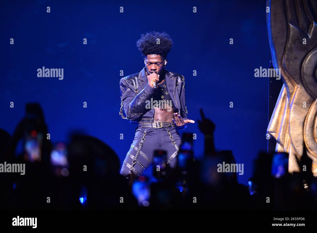 MIAMI, FL OCTORBER 04 Lil Nas X, performs live on stage during the 'Long Live Montero' tour