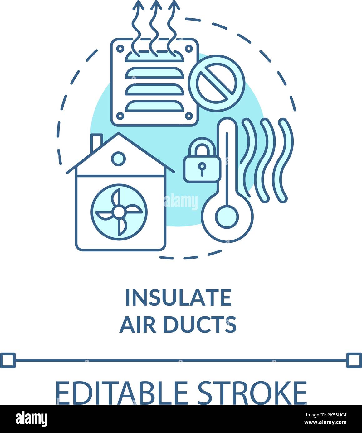 Insulate air ducts turquoise concept icon Stock Vector Image & Art - Alamy