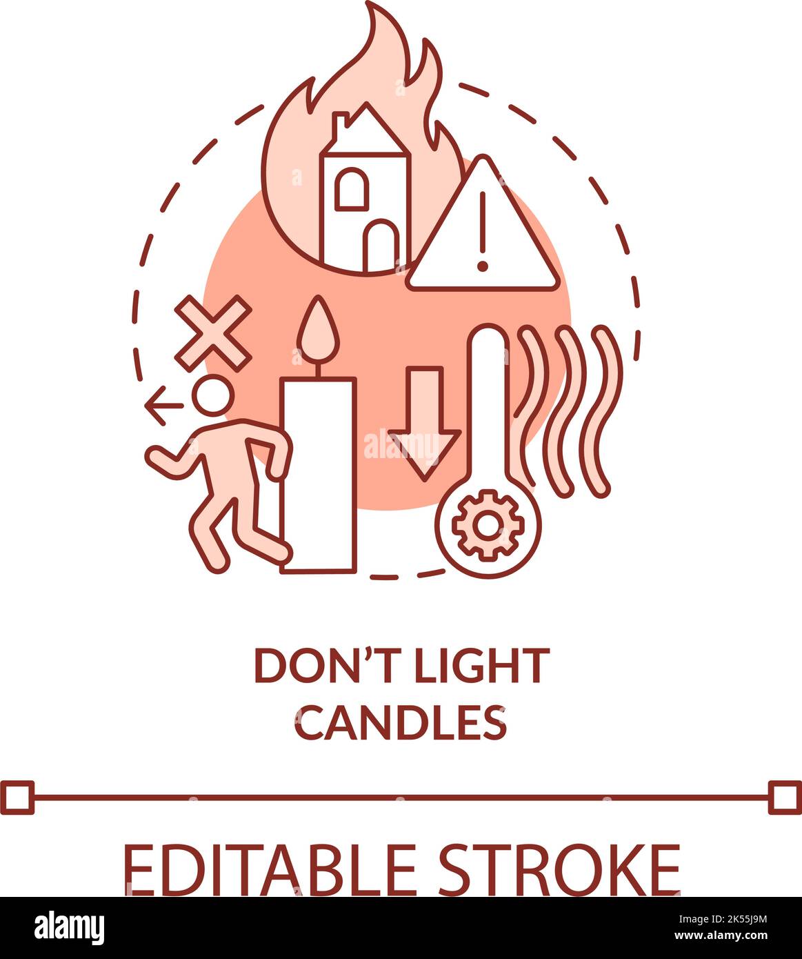 Dont light candles terracotta concept icon Stock Vector Image & Art Alamy